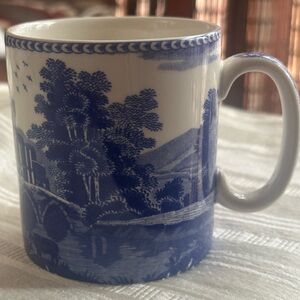 Spode Blue Room Lucano Mug Blue Transferware England Tea Coffee Cup